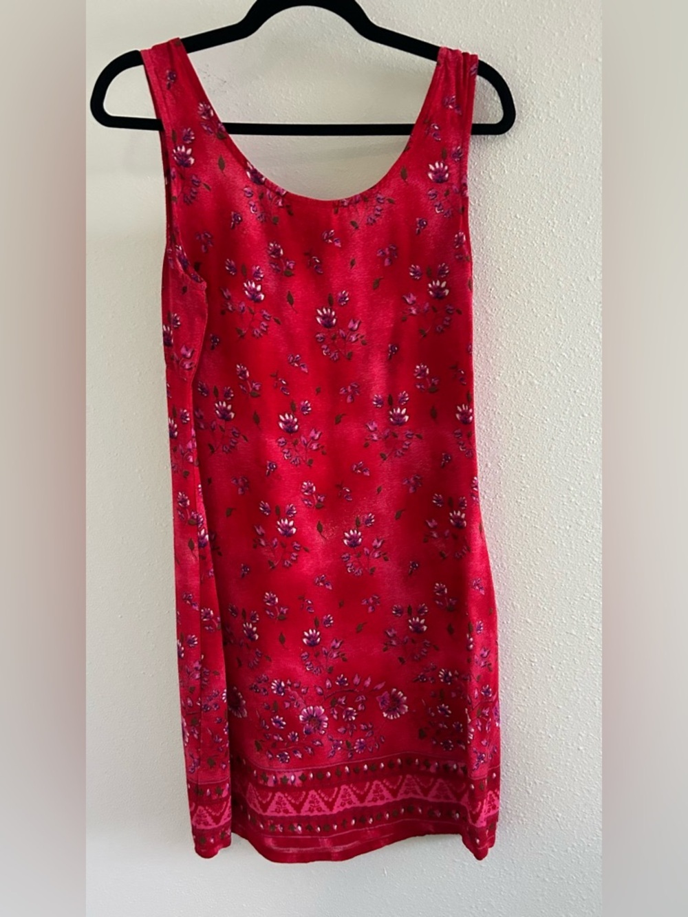 No Boundaries Red Floral Sleeveless Mini Dress - Picture 3 of 3